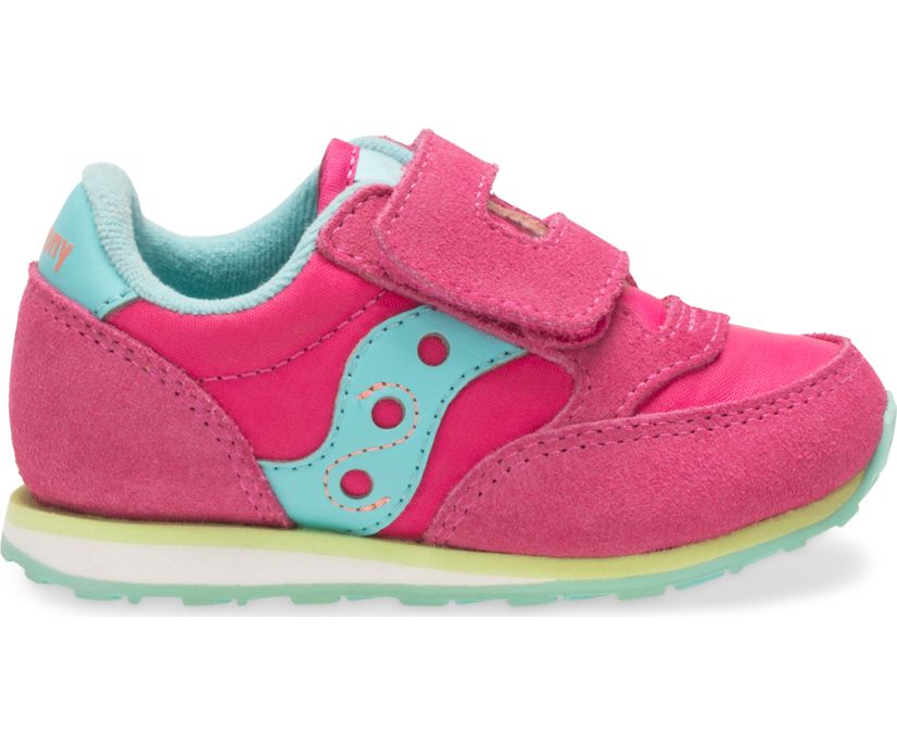 Saucony Baby Jazz Hook & Loop Sneakers Barn Rosa Turkos | Sverige 786EBC